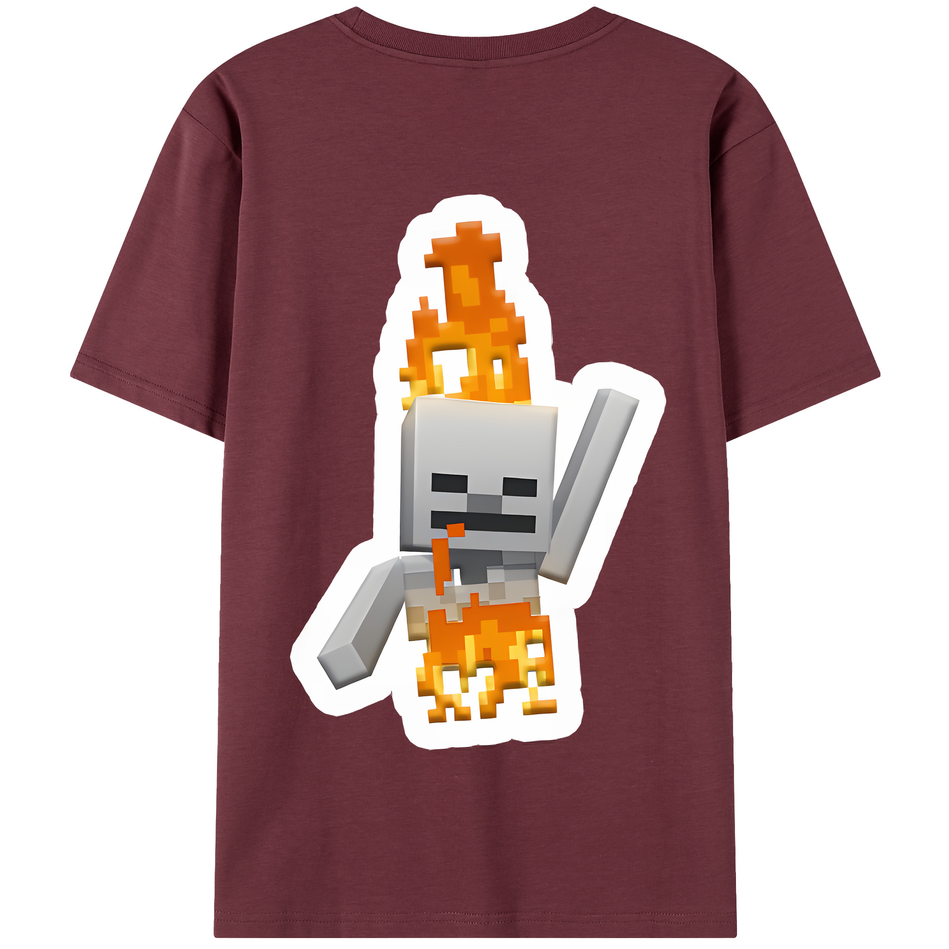 （画像用） マインクラフト ブロックの世界 Minecraft MC Block world 綿100％半袖Tシャツ（背面プリント）